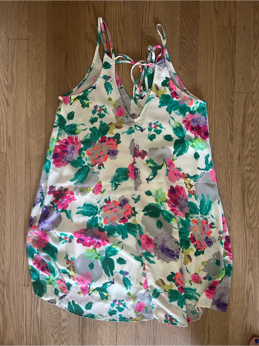 Lush Floral Mini Dress in White, Green, Pink, Purple